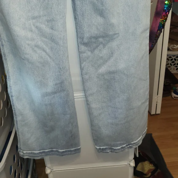 Light Blue Women's Drawstring Wide Leg Jeans - Picture 11 of 16